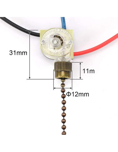 Interruptor de Luz de Ventilador Aoprofree ZE-110 3 Vías Latón