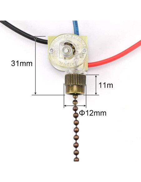 Interruptor de Luz de Ventilador Aoprofree ZE-110 3 Vías Latón