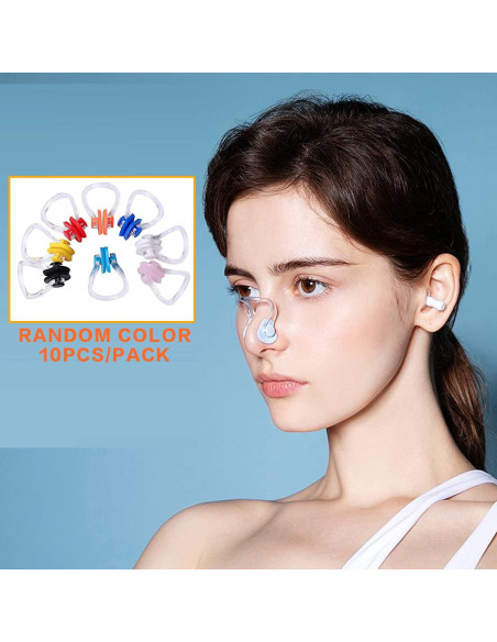 10 Clips para la Nariz Linwnil para Natación - Ajuste Universal