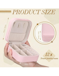 Estuches de Joyería Portátiles Yinkin - 12 Pcs Rosa 2