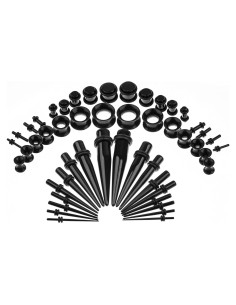 Kit de Estiramiento de Orejas Memsion 50 Piezas 14G a 00G