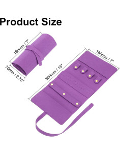 Organizador de Joyería de Viaje uxcell Púrpura 38x18 cm 2