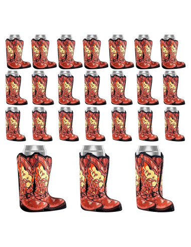 24 Enfriadores de Lata Vaquero SiliFine Neopreno 12oz Marrón