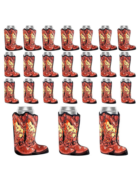 24 Enfriadores de Lata Vaquero SiliFine Neopreno 12oz Marrón