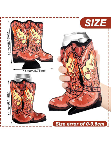 24 Enfriadores de Lata Vaquero SiliFine Neopreno 12oz Marrón