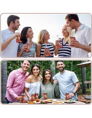 24 Enfriadores de Lata Vaquero SiliFine Neopreno 12oz Marrón