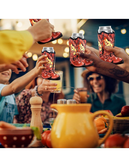 24 Enfriadores de Lata Vaquero SiliFine Neopreno 12oz Marrón