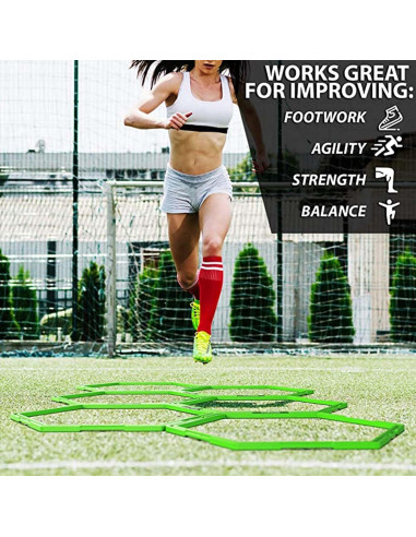 Anillo de Agilidad Hexagonal CZ-XING - Entrenamiento Físico 3 Pcs