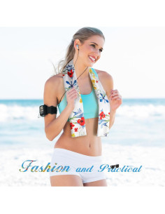 Toalla Enfriadora Pleneal 100x30cm Microfibra Amarilla Floral 2