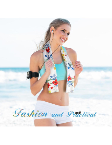 Toalla Enfriadora Pleneal 100x30cm Microfibra Amarilla Floral