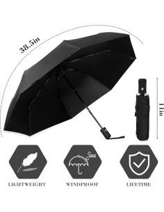Kajaia 4 Paraguas de Viaje Compactos Automáticos a Prueba de Viento 2