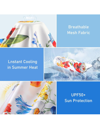 Toalla Enfriadora Pleneal 100x30cm Microfibra Amarilla Floral