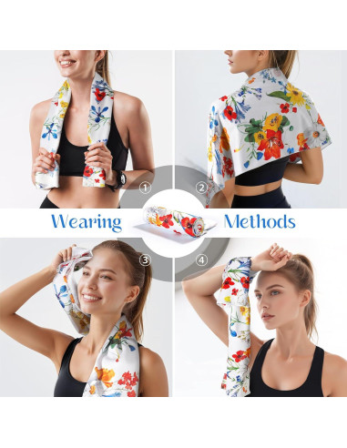 Toalla Enfriadora Pleneal 100x30cm Microfibra Amarilla Floral