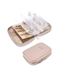 Organizador de Joyería de Viaje BAGSMART Rosa 24.4x5.1x17cm
