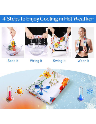 Toalla Enfriadora Pleneal 100x30cm Microfibra Amarilla Floral