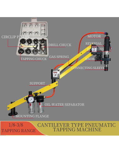Máquina de Taladrado Neumática Melwozhwu GS7125 970mm M3-M12