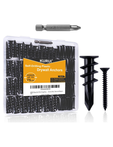 KURUI Kit de Anclajes de Yeso Autoperforantes 140 Piezas 34kg