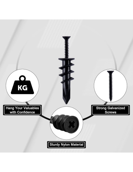 KURUI Kit de Anclajes de Yeso Autoperforantes 140 Piezas 34kg