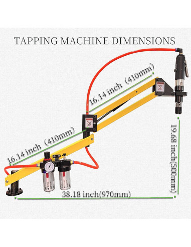 Máquina de Taladrado Neumática Melwozhwu GS7125 970mm M3-M12