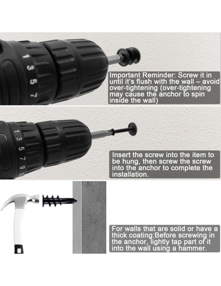 KURUI Kit de Anclajes de Yeso Autoperforantes 140 Piezas 34kg