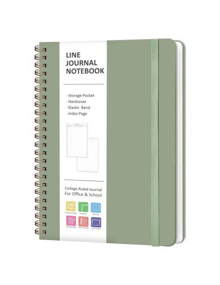 Cuaderno Espiral Tapa Dura A5 VALOME Verde 146 Páginas