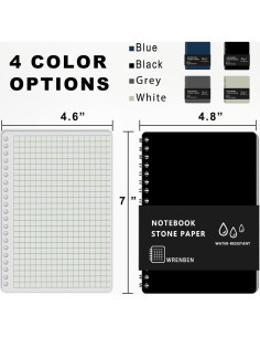 Cuadernos Espirales Impermeables WRENBEN 2PCS 100 Páginas 2