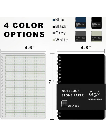 Cuadernos Espirales Impermeables WRENBEN 2PCS 100 Páginas