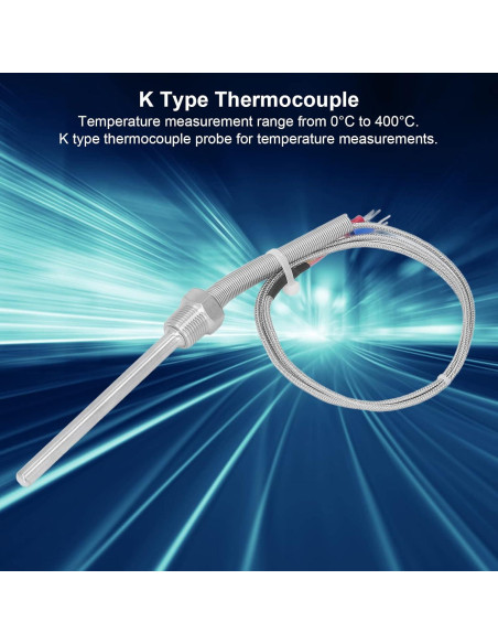 Termopar Tipo K Srliya 0-400C 8mm x 100mm Sonda Inoxidable