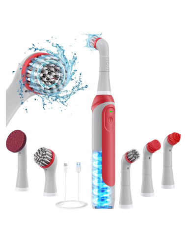 Cepillo de Lechada Eléctrico kHelfer Recargable con 5 Cabezas