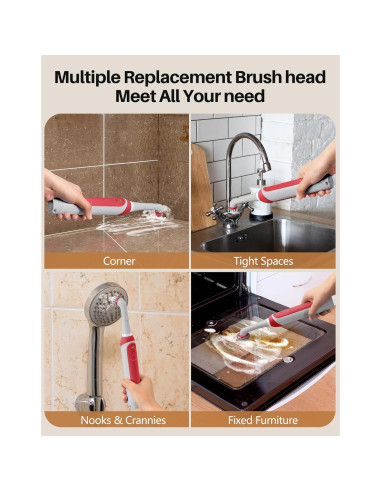 Cepillo de Lechada Eléctrico kHelfer Recargable con 5 Cabezas