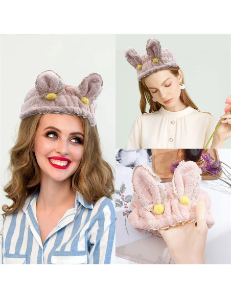 Cinta para el cabello Hofar con orejas de conejo - Rosa