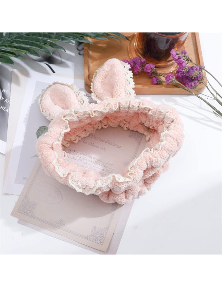 Cinta para el cabello Hofar con orejas de conejo - Rosa
