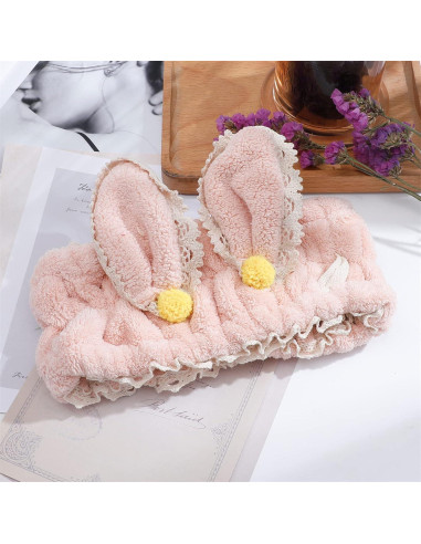 Cinta para el cabello Hofar con orejas de conejo - Rosa