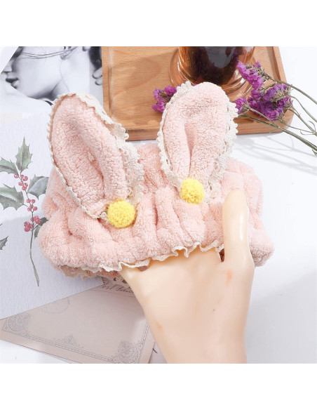 Cinta para el cabello Hofar con orejas de conejo - Rosa