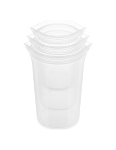 Set de 3 Tazas de Silicona Reutilizables Zip Top - A Prueba de Microondas