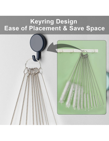 Juego de 10 cepillos de limpieza PEAKTREND 20 cm acero inoxidable