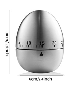 Temporizador de Cocina Mecánico Tomotato 2 Piezas Acero Inoxidable 2