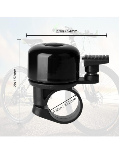 Timbre de Bicicleta Binudum JH-1 Clásico 2 Pcs Negro