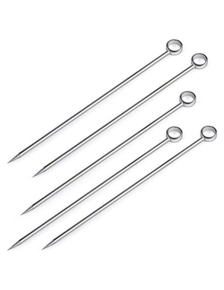 20 Palillos de Cóctel de Acero Inoxidable 11cm Reutilizables