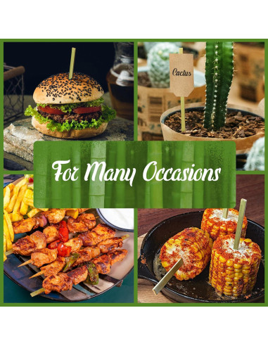 Palitos de Bambú BambooMN 25cm - 100 Piezas para Kebab