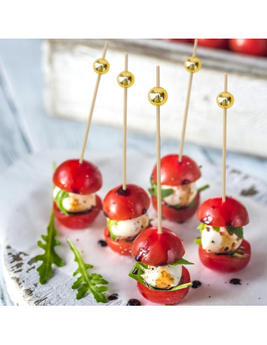 1000 Palillos de Cóctel Dorados 11.94 cm para Aperitivos