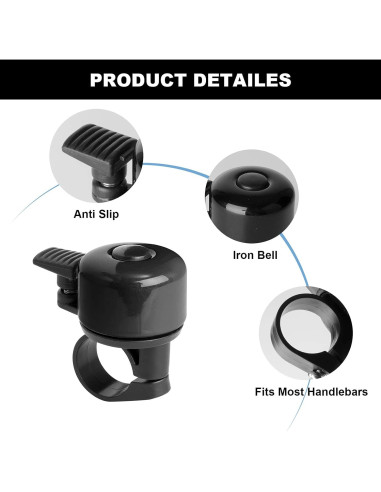 Timbre de Bicicleta Binudum JH-1 Clásico 2 Pcs Negro