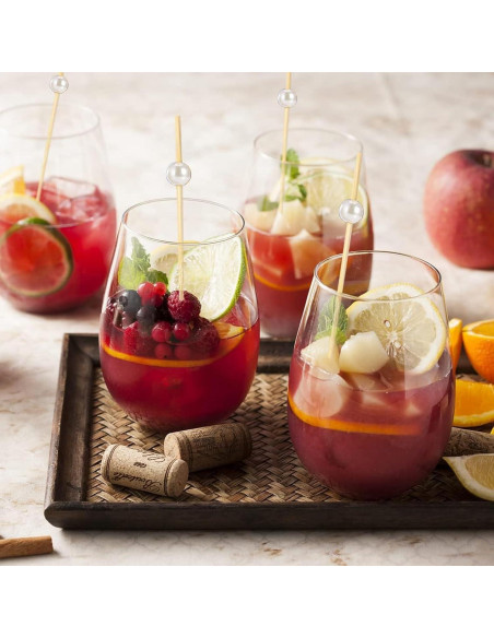 100 Palillos de Cóctel de Perla Blanca 11.94 cm para Aperitivos