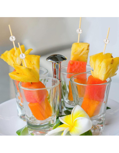 100 Palillos de Cóctel de Perla Blanca 11.94 cm para Aperitivos