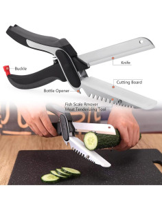 Tijeras de Cocina Multifuncionales XGIZMOO con Tabla de Cortar 2