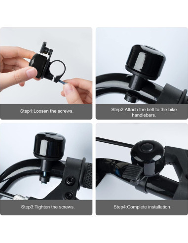 Timbre de Bicicleta Binudum JH-1 Clásico 2 Pcs Negro