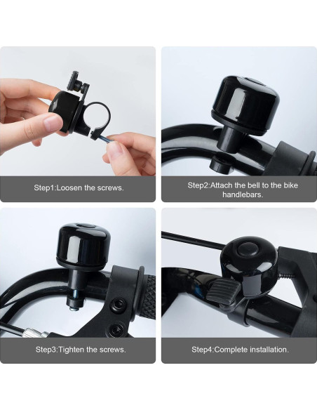 Timbre de Bicicleta Binudum JH-1 Clásico 2 Pcs Negro