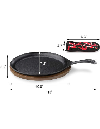 Juego de Fajitas de Hierro Fundido New Star 1028614 25.4x17.8cm