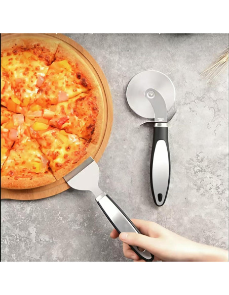 Cortador de Pizza KCUISHANW CSW525 con Espátula - Acero Inoxidable