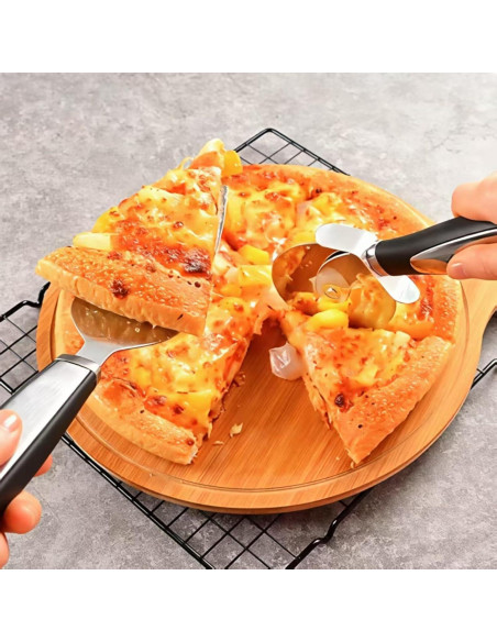 Cortador de Pizza KCUISHANW CSW525 con Espátula - Acero Inoxidable